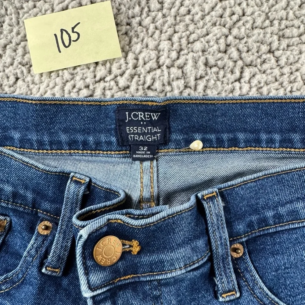 J. Crew Essential Straight Button Fly Blue Jeans size 32 - Picture 4 of 8